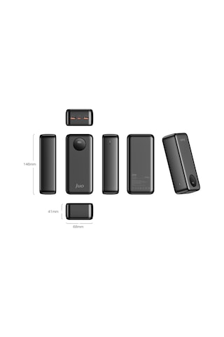 Juo MT03278 30000 mAh 22.5 W Dijital Led Ekranlı Taşınabilir Hızlı Şarj Powerbank Siyah