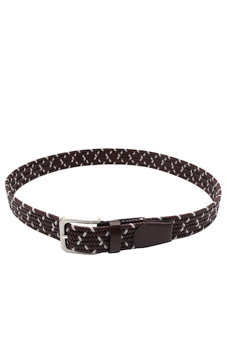 Pierre Cardin Premium Örgü Deri Kemer En 3,5 Cm Pc-1713 Kahverengi - Gri
