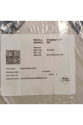 Cdrr157np-101mc 100uh 2a 18,5x15x7 Sumıda Smd Bobin 15 Adet