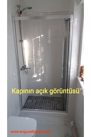 40 Desen Patentli Katlanır Cam Duşakabin İki Duvar Arası Duşakabi Gri