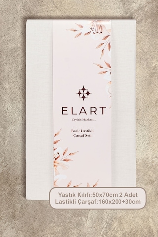 Elart Pamuk Çarşaf Seti Çift Kişilik Krem