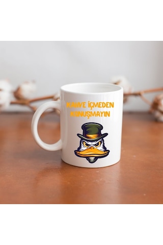 Kahve İçmeden Konuşmayın Tasarımlı Kupa Bardak Renk