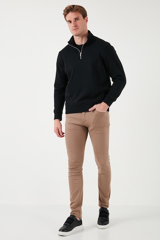 Buratti Pamuklu Regular Fit Yarım Fermuarlı Dik Yaka Erkek Sweat 59052592 Siyah