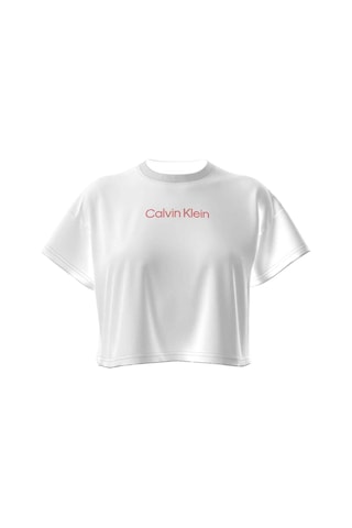 Calvin Klein Kadın Marka Logolu Günlük Kullanıma Uygun Beyaz T-shirt Lv00q61201 100-13079 Beyaz