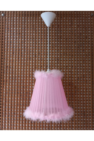 N-10 Pembe Organze Yatak Odası Çocuk Ve Bebek Odası Avize Pembe