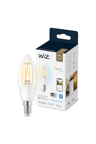 Wiz 40W Sarı-Beyaz Ambiyans E27 Şeffaf Cam Akıllı Filament Ampul (C35)