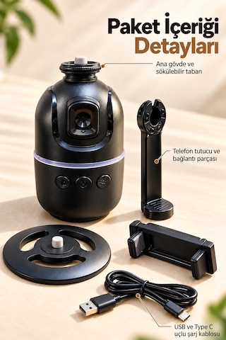 Kargo Otomatik Yüz Takipli Telefon Standı Ayarlanabilir Telefon Tutuculu Najmaddin Belirtilmemiş