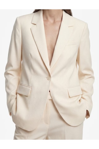 Koton Regular Fit Uzun Kollu Cep Detaylı Düğmeli Geniş Yaka Blazer Ceket Kırık Beyaz 7wak50020uw Ekru