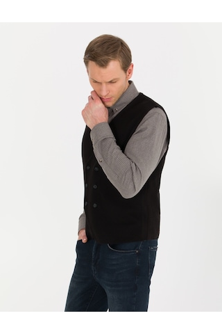 Pierre Cardin Erkek Siyah Triko Yelek 50263176-vr046 Siyah