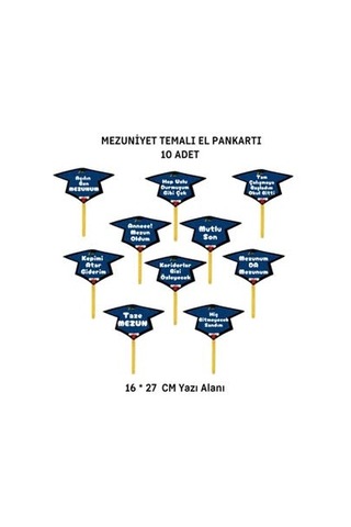 Mezuniyet El Pankartı 10 Adet 01