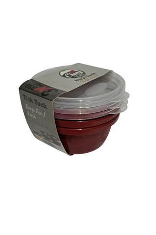 Tick Tock Hava Sızdırmaz Saklama Kabı Kırmızı 3'lü Set 3 x 250 ML Kırmızı