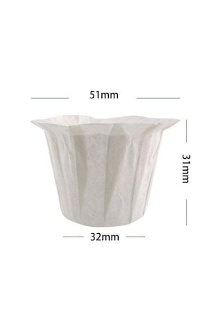 Qingmipy K-kupa Kahve Filtresi, 100 Adet Bardak Şeklinde Kahve Filtre Kağıdı Beyaz