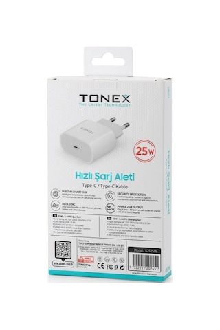 Tonex Apple Uyumlu iOS 25w Type-c To Type-c 25w Yeni Nesil Şarj Cihazı