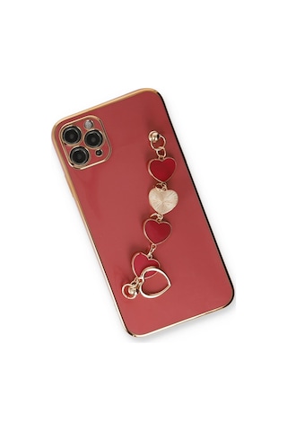 Newface - 764 - iPhone Uyumlu 11 Pro Max Kılıf Esila Silikon - Csmo-tex - - Kırmızı