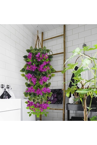 Yapay Çiçek Mor Begonvil Çiçeği 9 Dallı 100cm Sarkan Çiçek