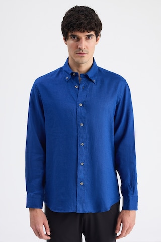 D'S Damat Ds Damat Comfort İndigo Düz Keten Gömlek 6hc02ap01304m Çok Renkli 2XL