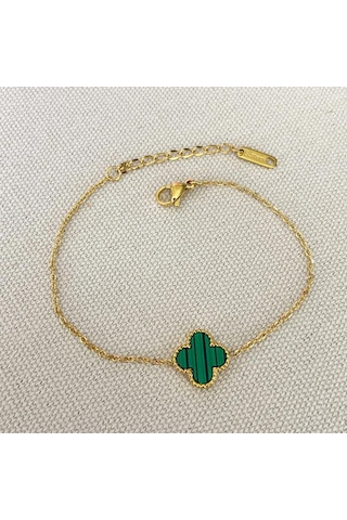 Yonca Gold Kolye 3'lü Bileklik Set Çok renkli