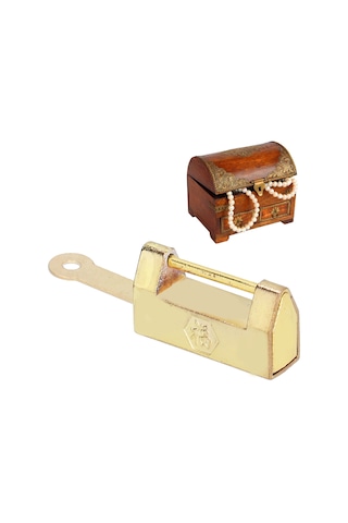 Shineyee Klasik Altın Renkli Pırlanta Kutusu Kilitleri - Saf Bakırdan Yapılmış Eski Stili Geri Zamanı Kilidi - Kolleksiyonu Ve Dekorasyonu İçin Uygun