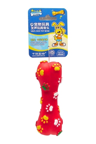 Soleil V9671 15 CM Öten Plastik Kemik Köpek Oyuncağı Çok Renkli