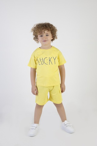 Erkek Çocuk Lucky Baskılı Kısa Kollu Şortlu Alt Üst Takım 001