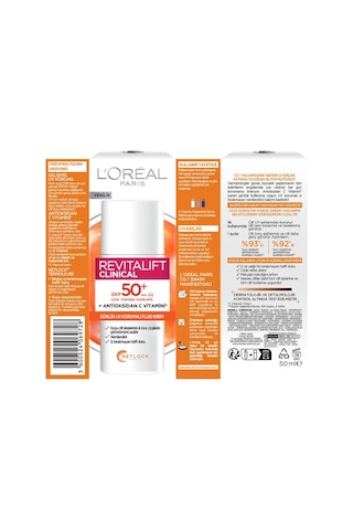 L'oreal Paris Revitalift Clinical Spf 50+ Günlük Yüksek Uv Korumalı Yüz Güneş Kremi 50 Ml