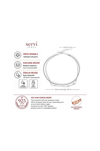 Servi 925 Ayar Love Chain Bileklik-260 Gümüş