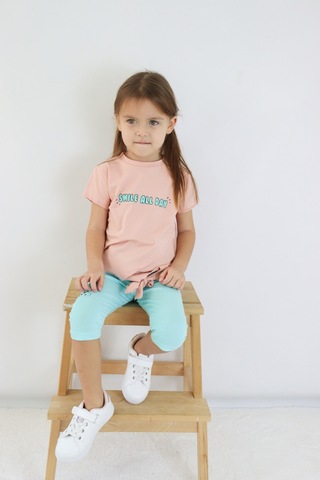 Kız Çocuk Kaprili Kısa Kollu Yazlık Basic Takım 2-5 Yaş 001