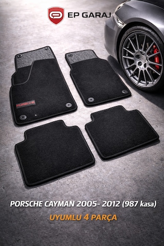 Porsche Cayman 2005-2012 987 Kasa Uyumlu Halı Paspas Özel Kesim, Kalın Tip