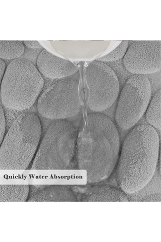 Neevoyu Gri 3d Elmas Desenli Hafıza Köpük Banyo Halısı - Yumuşak, Su Emici, Kayma Engellli - 40x60 Cm Gri