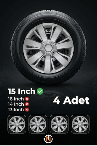 Renault R 9 Broadway 15 İnç Jant Kapağı Takım Gri G113