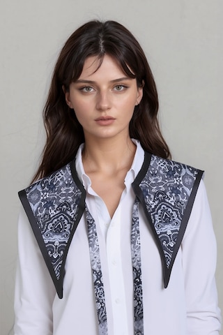 Walkenzo Bohem Stil Etnik Desenli Kadın Omuz Şalı Siyah