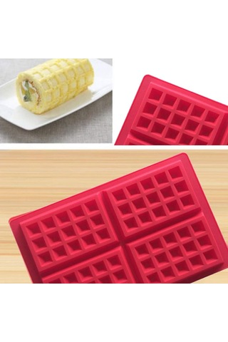 Yapışmaz Silikon Kalıp Pişirme Araçları - 4 Bölmeli Ev Mutfak Kek Çikolata Kalıbı Diğer