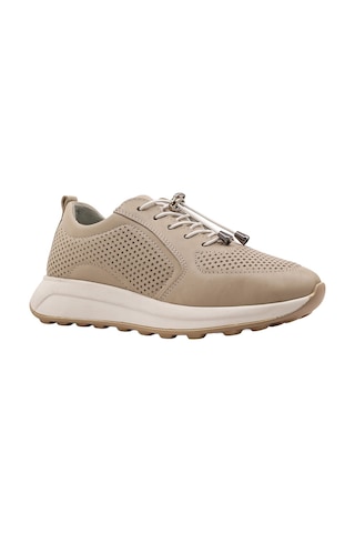Albishoes Albini Kadın Hakiki Deri Delikli Detaylı Günlük Spor Ayakkabı Bej
