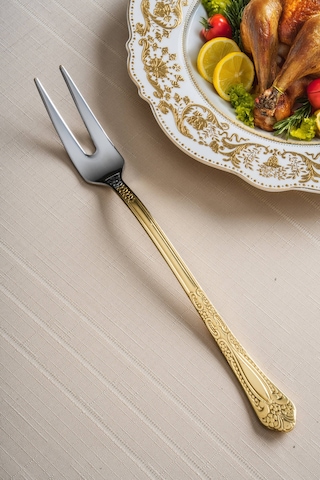 Acar Karat Star Gold Servis Çatalı - 30 Cm