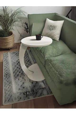 Lunora Kayın Ahşap C Yan Sehpa Beyaz