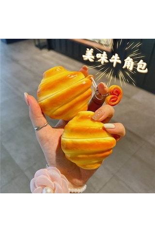 Snapbuy Airpods Uyumlu Askılı Kruvasan Tasarımlı Yumuşak Kulaklık Kılıfı Airpods Pro 2.nesil