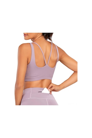 Skycity Hızlı Kuruyan Esnek Spor Sütyeni - Yoga Ve Fitness İçin Rahat Destekli Kolsuz İç Giyim Açık Pembe