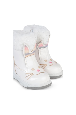 Civil Boots Kedi Nakışlı Rugan 21- Bot Ve Çizme - Beyaz