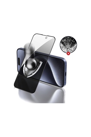 Apple iPhone 15 Uyumlu Zore Rika Premium Privacy Temperli Cam Ekran Koruyucu