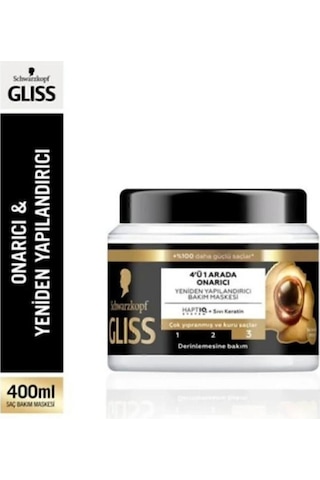 Gliss 4'ü 1 Arada Onarıcı & Yeniden Yapılandırıcı Saç Bakım Maskesi Ultimate Repair 400 ml Gliss 4'ü 1 Arada Onarıcı & Yeniden Yapılandırıcı Saç Bakım Maskesi Ultimate Repair 400 ml