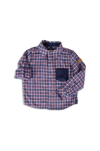 Lacivert Ekose Erkek Çocuk Gömlek 001