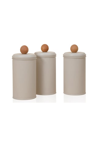 The Mia Stripe Çay Kahve Şeker Kavanozu Bej 1,20 Lt Bej