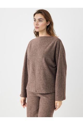 Jimmy Key Jimmy Key Kahve Melanj Rahat Kesim Yarasa Kol Yumuşak Dokulu Sweatshirt 5ww236154819