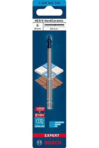 Expert Hex-9-hardceramic Matkap Ucu Sert Ø 6 Mm Aksesuar Döner Matkap Vidalamalar