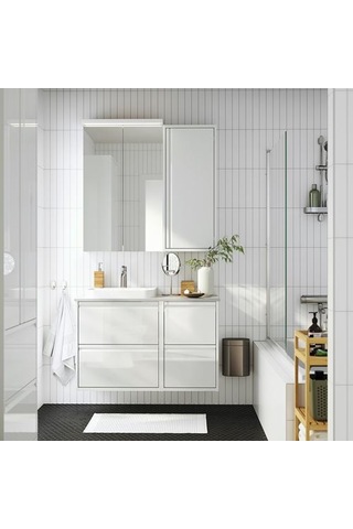 Ikea Ängsjön Banyo Duvar Dolabı, Parlak Cila Beyaz, 40x15x95 Cm