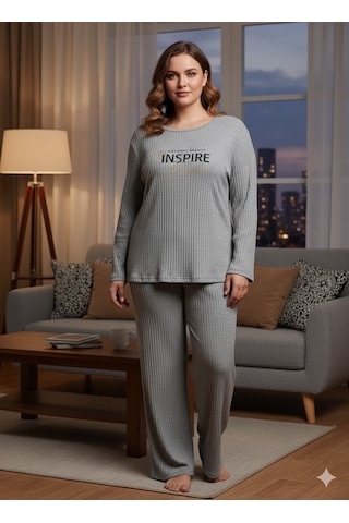 Kadın Gri İnspire Pijama Takımı Gri