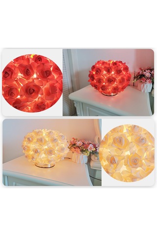 İskandinav Gül Masa Lambası Yaratçıbasit Kırmızı Açık Kırmızı