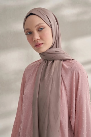 Armanda Krep Jakar Prizma Desen Şal - 70 X 190 Vizon