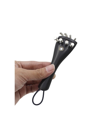 Hfambition Keman İçin 4/3-4/4 Uyumlu Ebony Tel Takımı: Telli Tahta + Nilon Kordon + 4 Adet Metal Akor Regülatörü