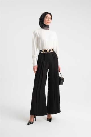 Armine Çift Nervürlü Saten Pantolon 24y2616 Siyah-siyah Siyah